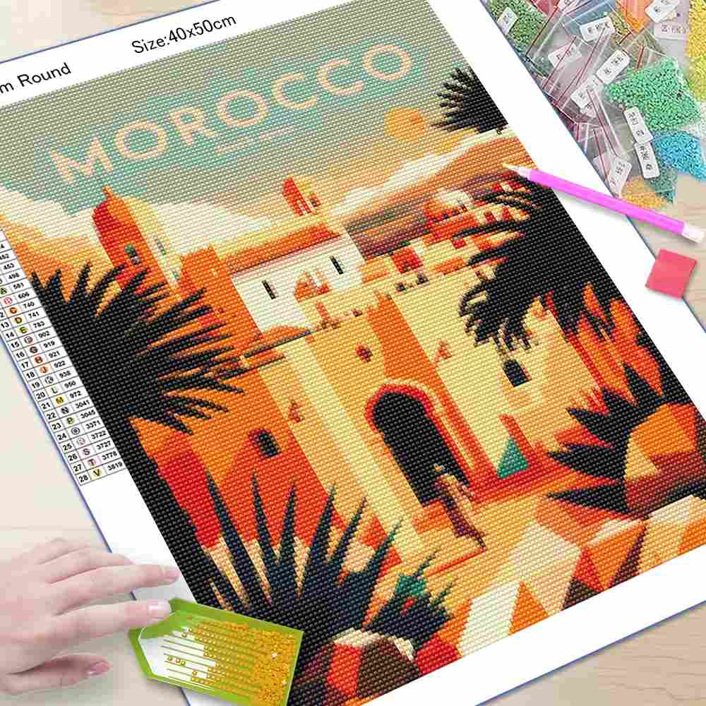 Diamond Painting Seascape Town - Photo Mosaic Print recension och pris